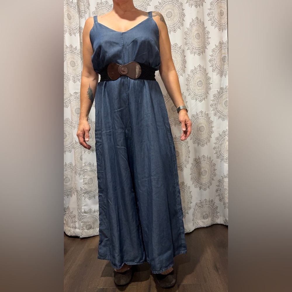 Oversized Blue Denim Jumpsuit